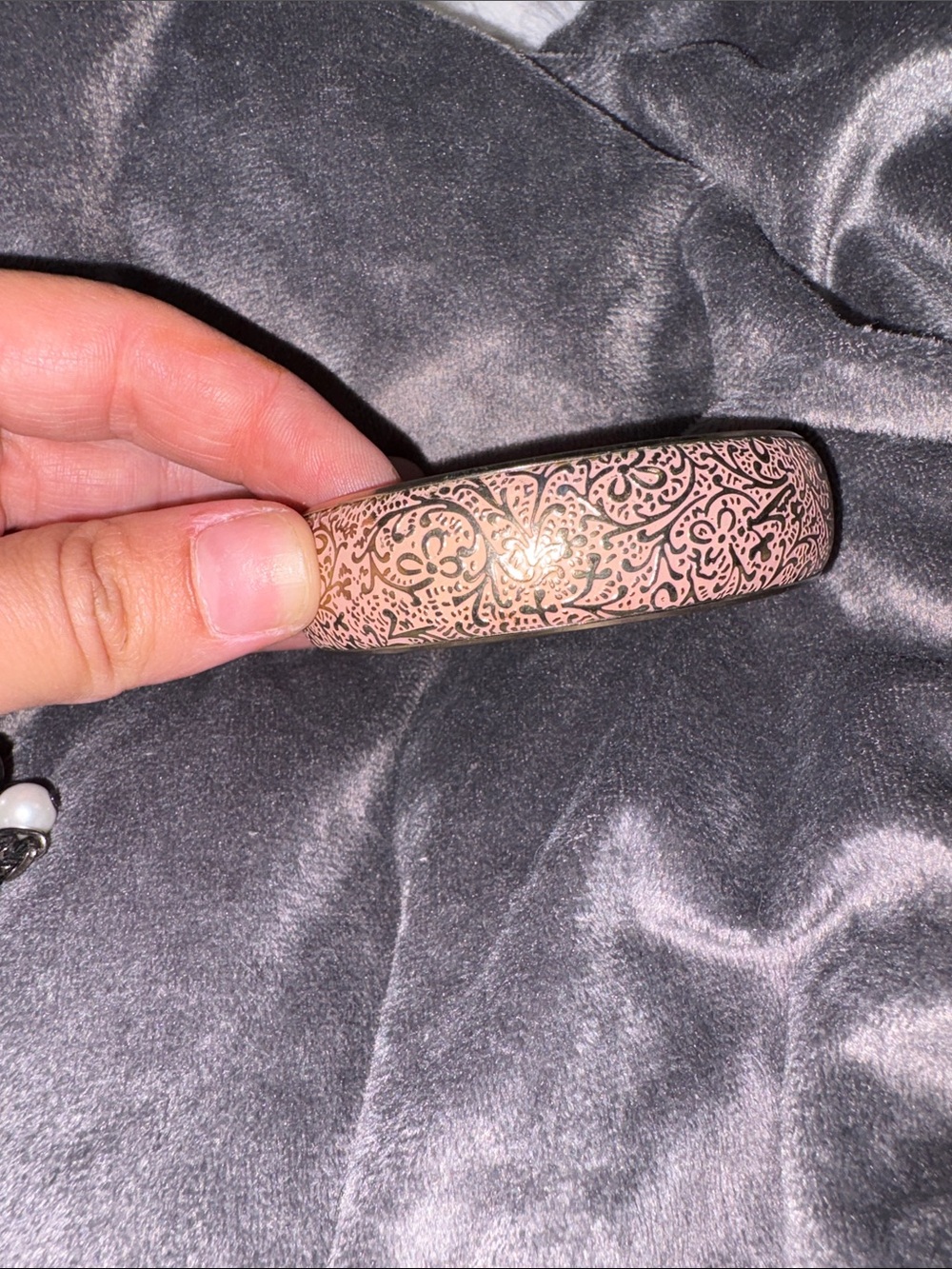 6- Pink Floral Pattern Resin Bangle‎ Bracelet